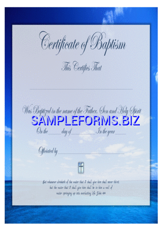 Certificate of Baptism pdf free